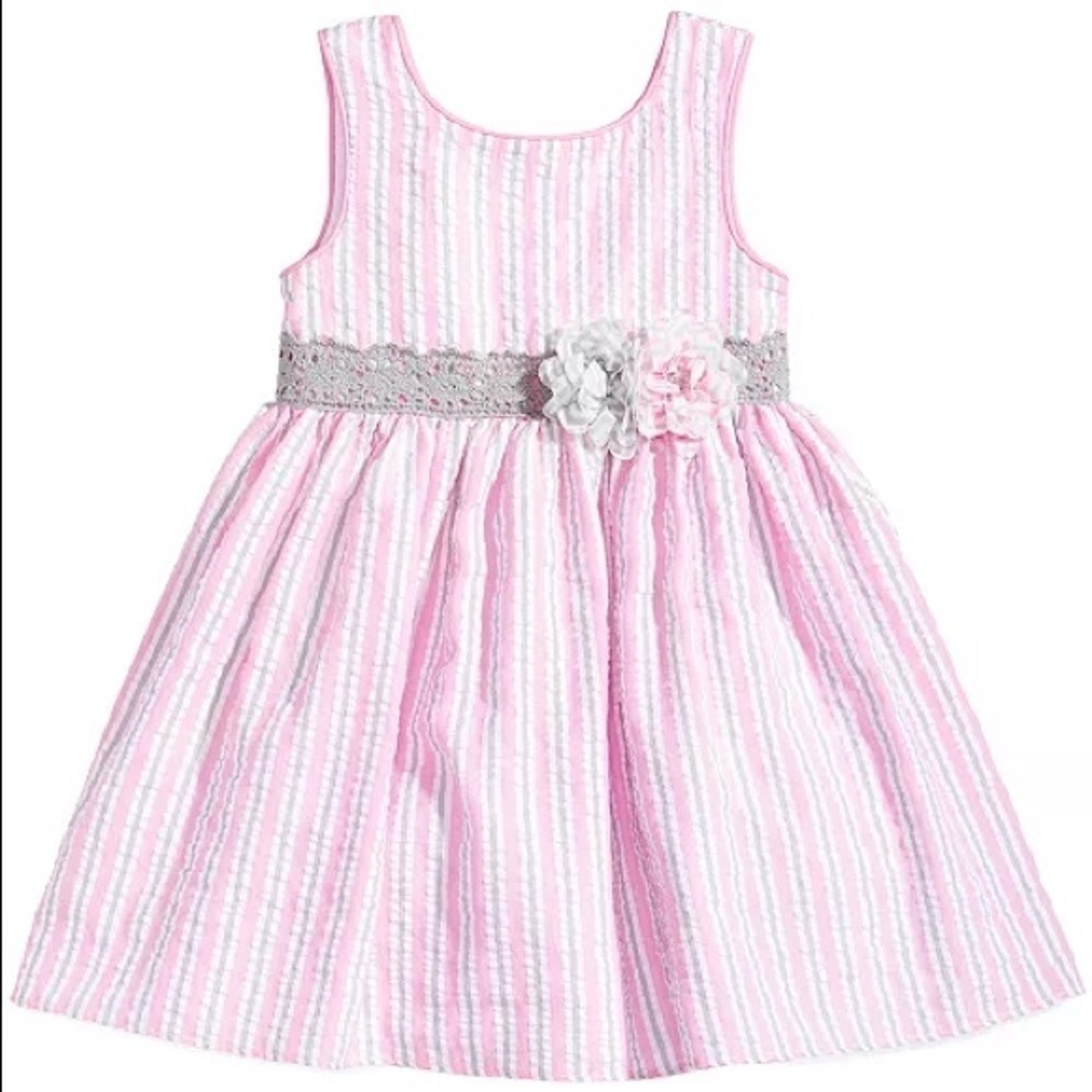 Marmellata Girls, Pink Seersucker Dress, Barbiecore, Size 18M